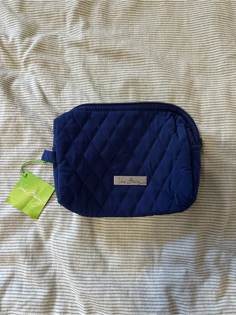 NWT Vera Bradley Navy Quilted Cosmetic Pouch